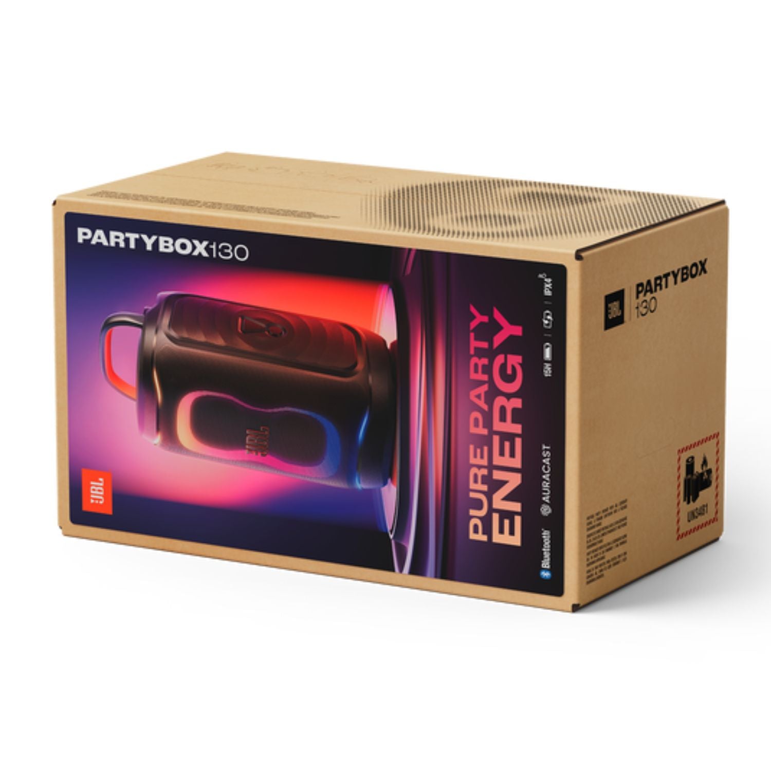 Parlante JBL PartyBox 130 Bluetooth 6.0 200W IPX4 15 Horas Karaoke Microfono Guitarra Negro + Accesorio de Regalo
