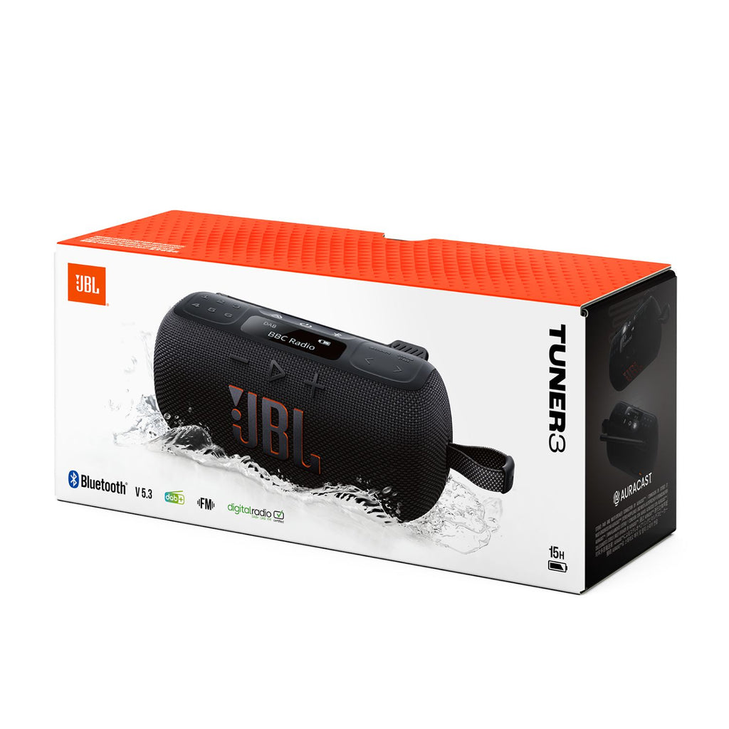 Parlante Radio JBL Tuner 3 Bluetooth 5.3 7W FM IP68 15 Horas Auracast Portatil Negro