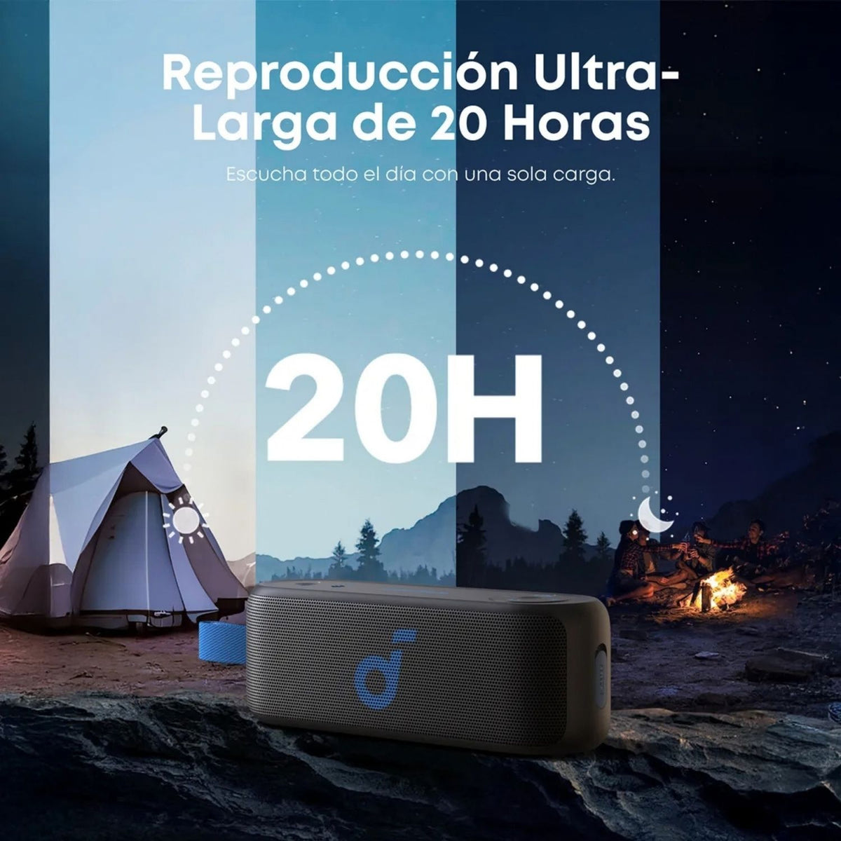 Parlante Soundcore by Anker Select 3 Bluetooth 5.0 16W Estereo IPX7 20 Horas BassUp Negro Original
