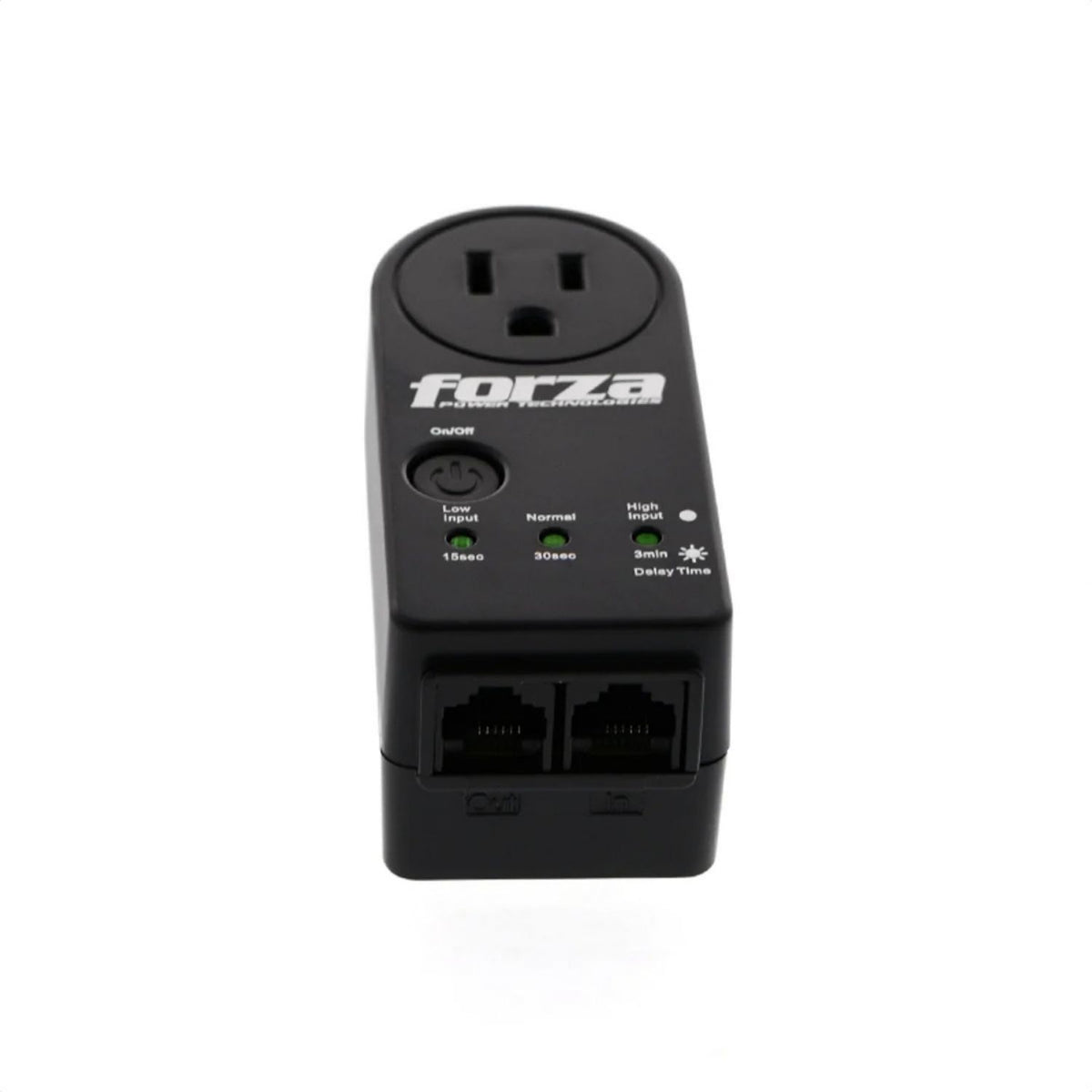 Protector de Voltaje Forza Zion-2K10N 120V 900J 1 Toma NEMA RJ45 Protección Voltaje y Datos Negro Original