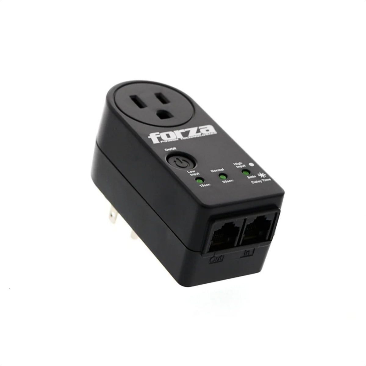 Protector de Voltaje Forza Zion-2K10N 120V 900J 1 Toma NEMA RJ45 Protección Voltaje y Datos Negro Original