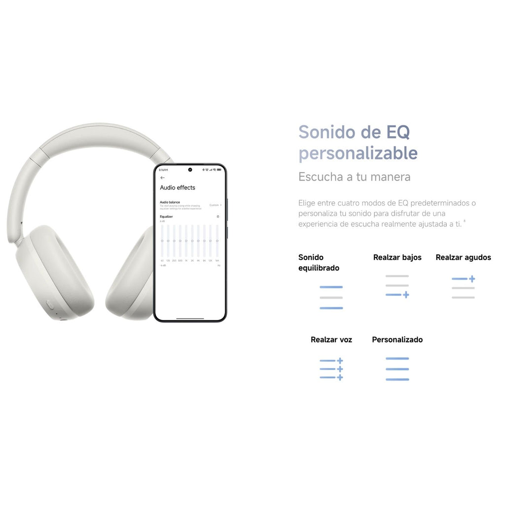 Audifonos Redmi Headphones Neo Xiaomi Over Ear ANC 42dB Bluetooth 5.4 72 Horas Hi-Res Blanco Arena