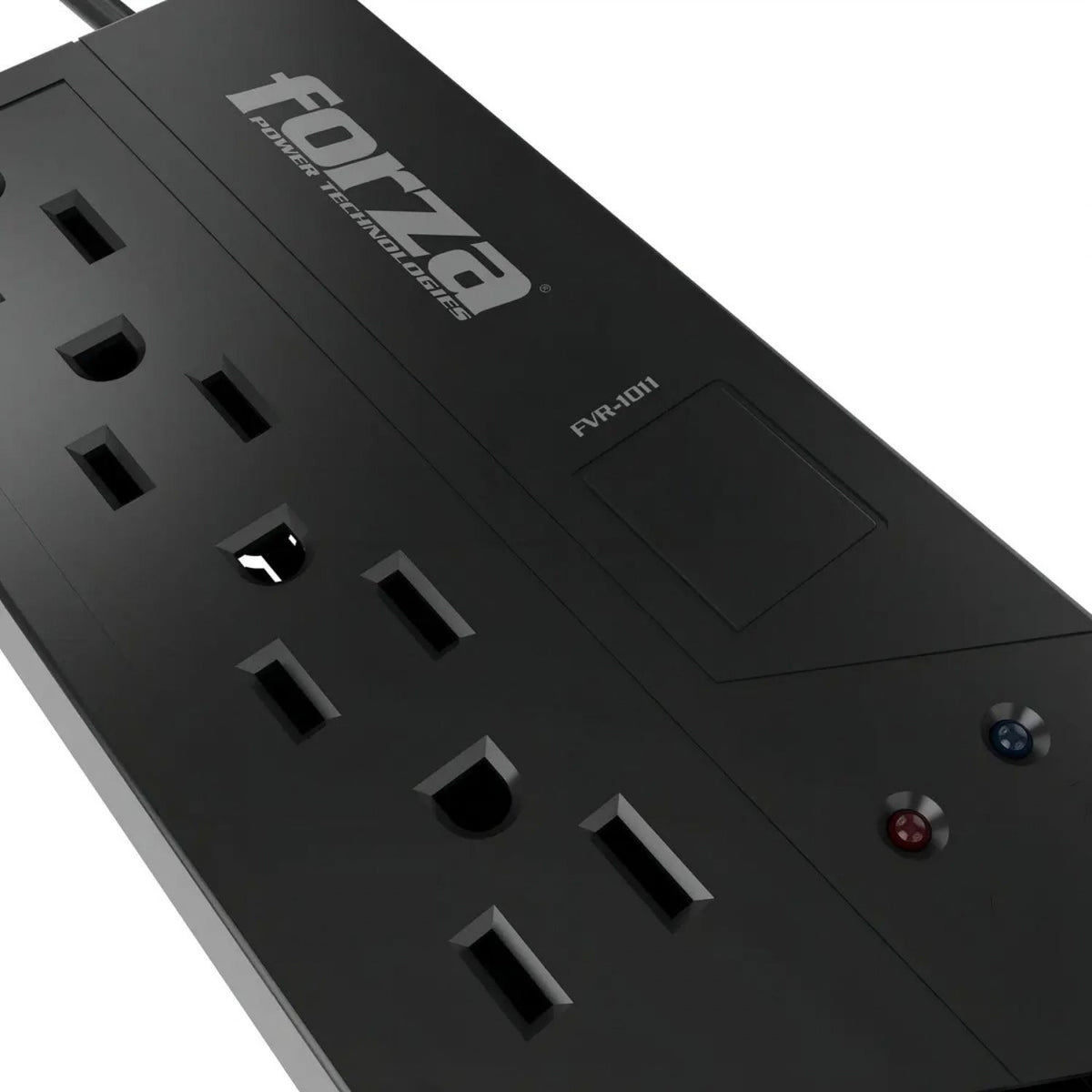 Regulador de Voltaje Forza FVR-1011 AVR 1000VA 500W 115V 4 Tomas NEMA Protección Brownout Negro Original