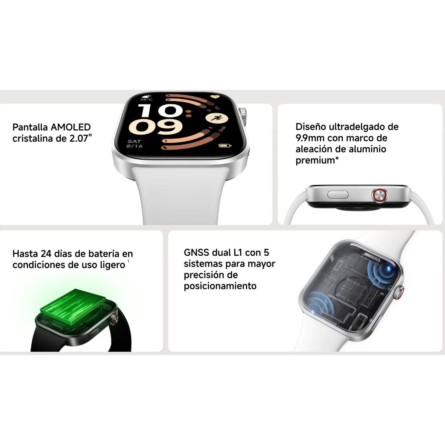 Reloj Inteligente Redmi Watch 6 Xiaomi AMOLED 2.07" GNSS 5 Satélites 24 Días Batería – Negro Obsidiana