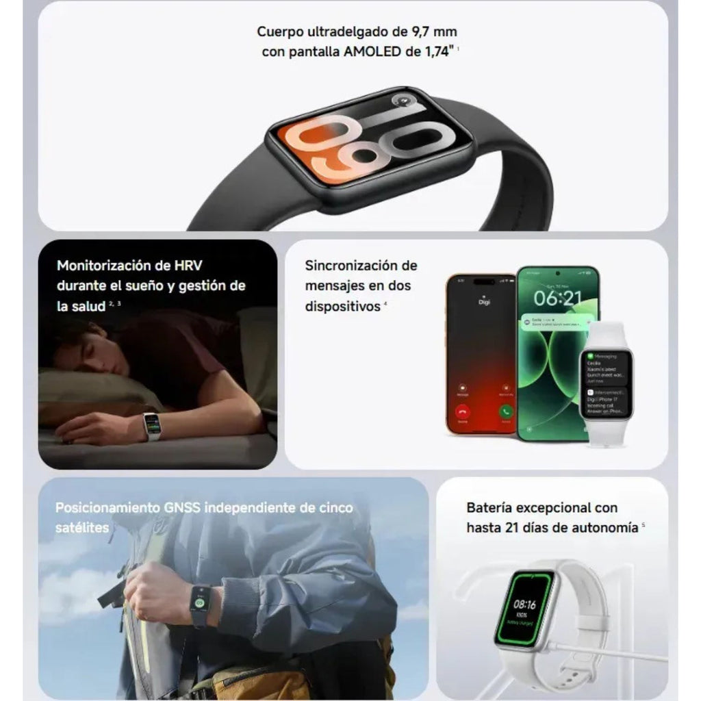 Xiaomi Smart Band 10 Pro Pulsera Inteligente AMOLED 1.74" 21 Días Batería – Plata