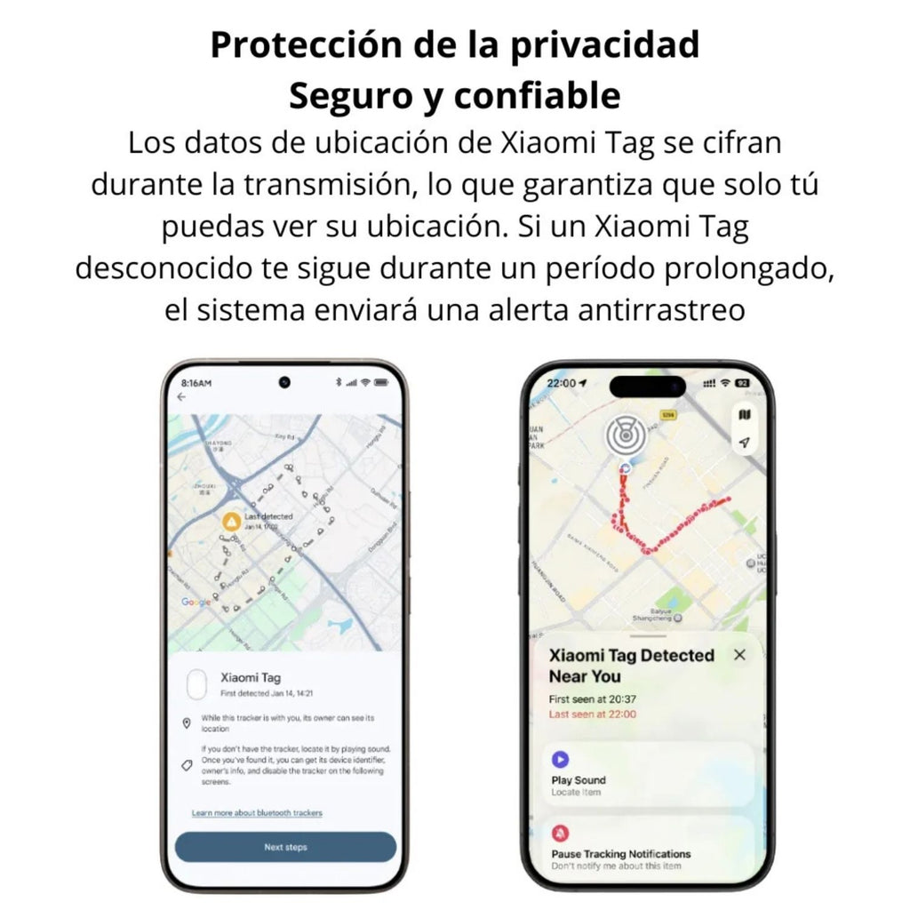 Rastreador Xiaomi Tag Bluetooth 5.4 Apple Find My Google Find Hub IP67 Mas de 1 Año Bateria