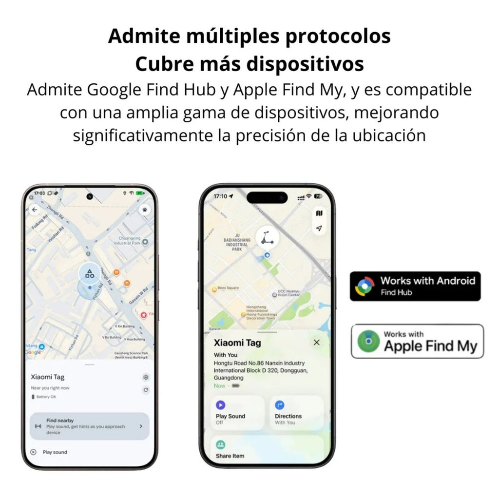 Rastreador Xiaomi Tag Bluetooth 5.4 Apple Find My Google Find Hub IP67 Mas de 1 Año Bateria